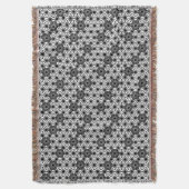 Japanisches Asanoha-Muster, weiß und schwarz Decke (Vorderseite Vertikal)