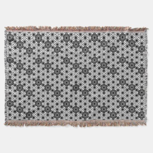 Japanisches Asanoha-Muster, weiß und schwarz Decke (Vorderseite)