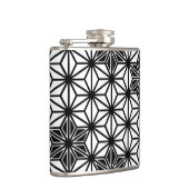 Japanisches Asanoha-Muster - weiß und schwarz Flachmann (Rechts)