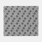 Japanisches Asanoha-Muster - weiß und schwarz Fleecedecke (Vorderseite (Horizontal))