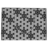 Japanisches Asanoha-Muster - weiß und schwarz Große Geschenktüte (Rückseite)