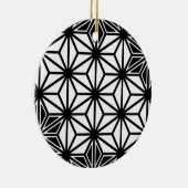 Japanisches Asanoha-Muster - weiß und schwarz Keramikornament (Rechts)