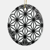 Japanisches Asanoha-Muster - weiß und schwarz Keramikornament (Links)