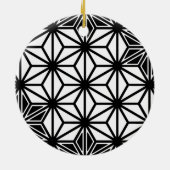 Japanisches Asanoha-Muster - weiß und schwarz Keramikornament (Hinten)