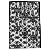 Japanisches Asanoha-Muster - weiß und schwarz Mittlere Geschenktüte (Vorderseite)