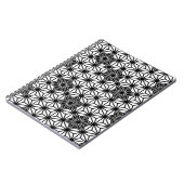 Japanisches Asanoha-Muster - weiß und schwarz Notizblock (Linke Seite)