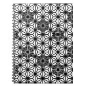 Japanisches Asanoha-Muster - weiß und schwarz Notizblock (Vorderseite)