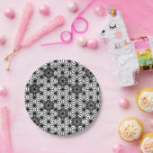 Japanisches Asanoha-Muster - weiß und schwarz Pappteller (Party)