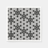 Japanisches Asanoha-Muster - weiß und schwarz Serviette (Vorderseite)