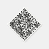 Japanisches Asanoha-Muster - weiß und schwarz Serviette (Ecke)