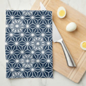 Japanisches Asanoha oder Sternmuster, Indigoblau Handtuch (Viertel Falte)