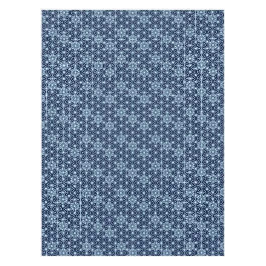 Japanisches Asanoha oder Sternmuster, Indigoblau Tischdecke (Vorderseite)