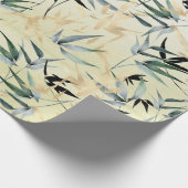 Japanisches Bamboo Gold Green Muster Geschenkpapier (Ecke)