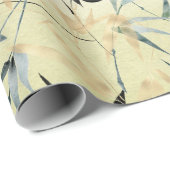 Japanisches Bamboo Gold Green Muster Geschenkpapier (Rolleneckpunkt)