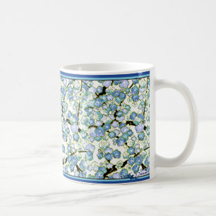 Japanisches blaues Blossums - 11 Unze-Kaffee-Tasse Kaffeetasse