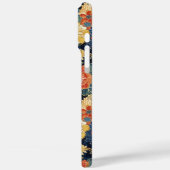 Japanisches blaues Blumenmuster mit Monogramm Case-Mate iPhone Hülle (Rückseite / Links)