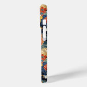 Japanisches blaues Blumenmuster mit Monogramm Case-Mate iPhone Hülle (Rückseite / Links)