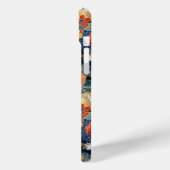 Japanisches blaues Blumenmuster mit Monogramm Case-Mate iPhone Hülle (Rückseite / Links)