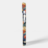 Japanisches blaues Blumenmuster mit Monogramm Case-Mate iPhone Hülle (Rückseite / Links)