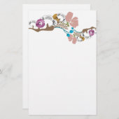 Japanisches Blumen Briefpapier (Vorne/Hinten)