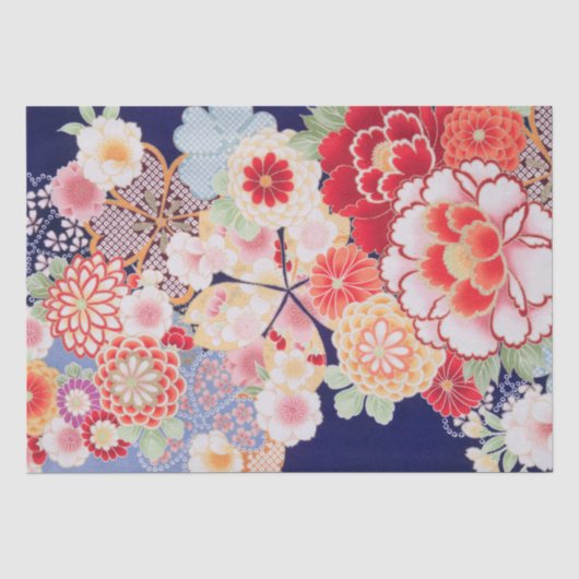 Japanisches Blumendesign Seidenpapier (Vorderseite)