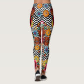 Japanisches Blumenmuster  Leggings (Rückseite)