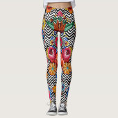 Japanisches Blumenmuster  Leggings (Vorderseite)