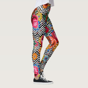 Japanisches Blumenmuster Leggings