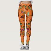 Japanisches Blumenmuster  Leggings (Vorderseite)