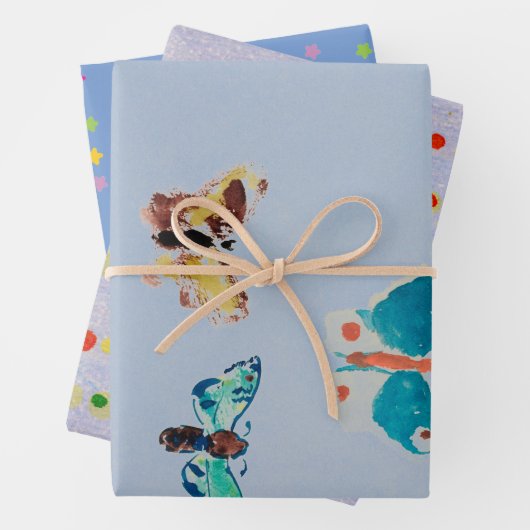 JAPANISCHES BÜTTERFLY-Wrapping Paper Sheet-Set Geschenkpapier Set (Beispiel)