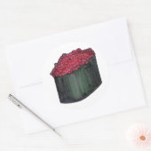 Japanisches Caviar Sushi Maki Roll Japan Restauran Runder Aufkleber (Umschlag)