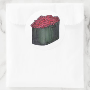 Japanisches Caviar Sushi Maki Roll Japan Restauran Runder Aufkleber