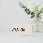 Japanisches Chef-Logo | QR-Code Visitenkarte (Stehend Vorderseite)