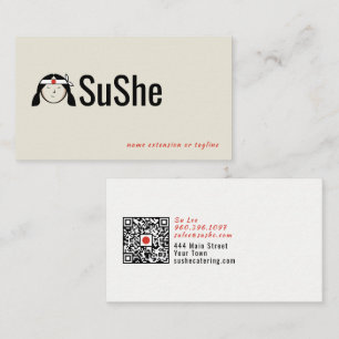 Japanisches Chef-Logo QR-Code Visitenkarte