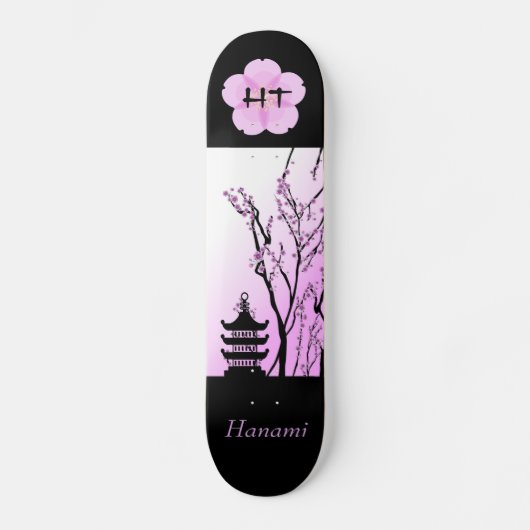 Japanisches Cherry Blossom 7 7/8" Monogram Skatebo Skateboard (Vorderseite)