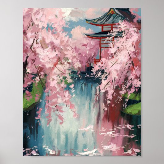 Japanisches Cherry Blossom Poster (Vorne)
