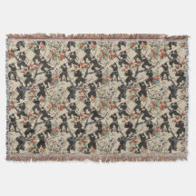 Japanisches Chiyogami Ninja Pattern Throw Blanket