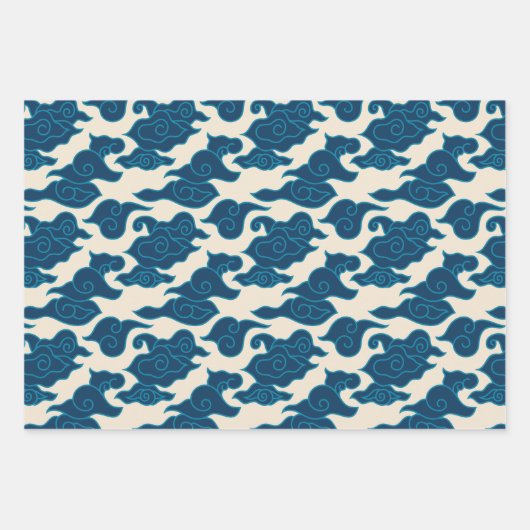 Japanisches Cloud-Muster Geschenkpapier Set (Vorderseite 3)