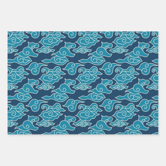 Japanisches Cloud-Muster Geschenkpapier Set (Vorderseite)