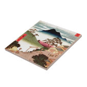 Japanisches Dorf mit Berg Fliese (Seite)