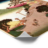 Japanisches Dorf mit Bergwald Art Ukiyo-E Poster (Ecke)