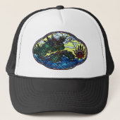 Japanisches Drache-Medaillon Truckerkappe (Vorderseite)