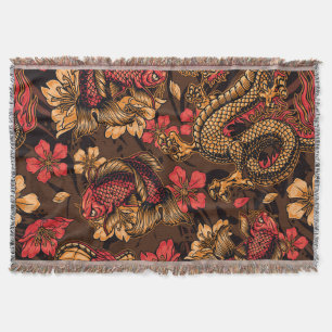 Japanisches Drachen-Koi-Muster. Decke