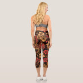 Japanisches Drachenkoi-Muster. Capri Leggings (Rückseite)
