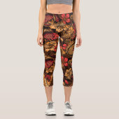 Japanisches Drachenkoi-Muster. Capri Leggings (Vorderseite)