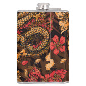 Japanisches Drachenkoi-Muster. Flachmann (Rückseite)