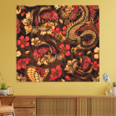 Japanisches Drachenkoi-Muster. Leinwanddruck (Insitu (Wohnzimmer))