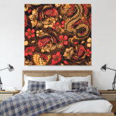 Japanisches Drachenkoi-Muster. Leinwanddruck (Insitu (Schlafzimmer))