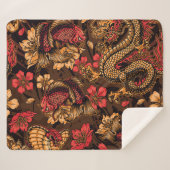Japanisches Drachenkoi-Muster. Sherpadecke (Vorderseite (Horizontal))
