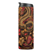 Japanisches Drachenkoi-Muster. Thermosbecher (Nach rechts gedreht)